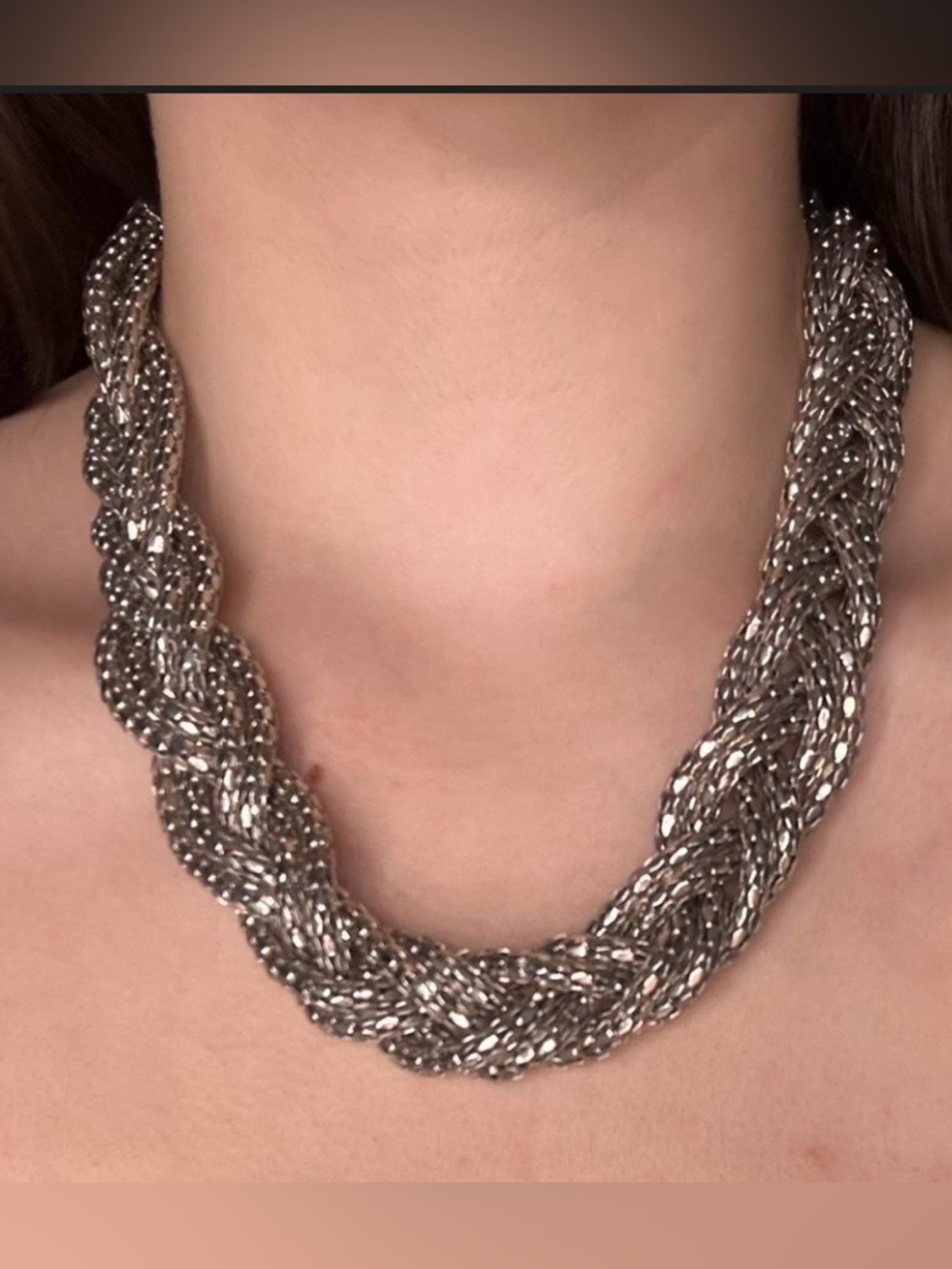 Y2K Vintage 2002- Metal Braid Necklace